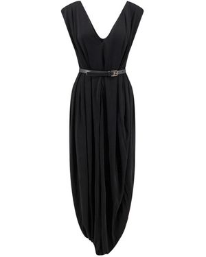 Loewe Jurk Van Viscose Met Draping - Zwart