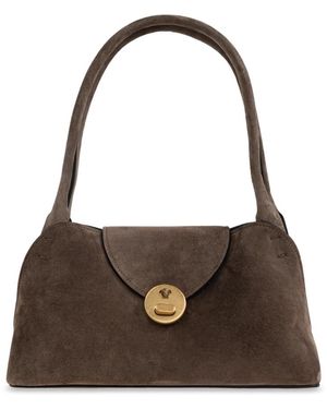 Versace Tassen ,Bruin ,Leer Vivian Small Suede East/West Schoudertas