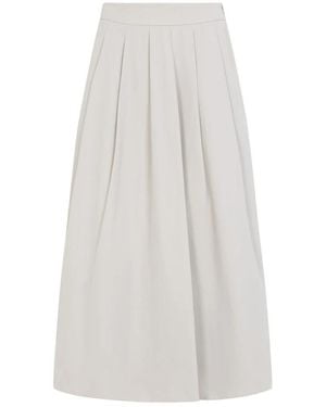 Peserico Midi Taffetas Rok - Wit