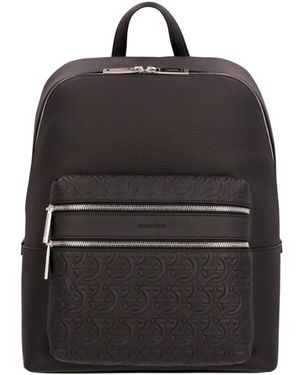 Ferragamo Leren Rugzak Voor Stijlvolle Avonturen - Zwart