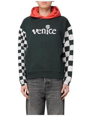 ERL｜HOODIES/SWEATS (Silver Printed Venice Hoodie Knit - Pink ERL Venice Silver Printed Knit Hoodie | SVD