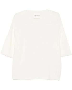 Closed Round-Neck Knitwear - Bianco
