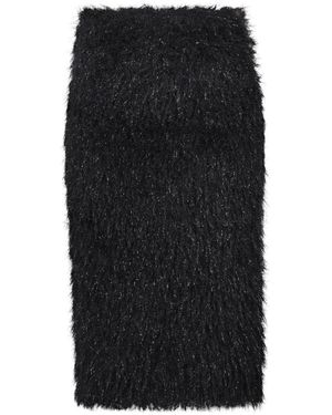 Jucca Midi Imitatiebont Rok - Zwart