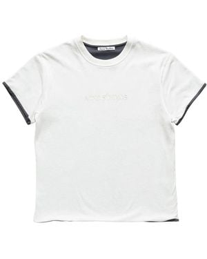 Acne Studios Tops ,Wit ,Katoen Gelaagde T-Shirt Met Logo