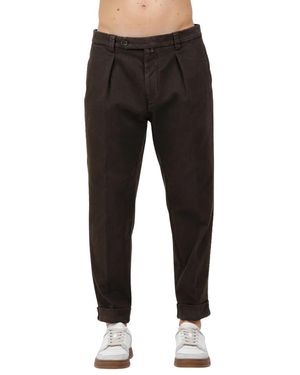 Berwich Broeken ,Bruin ,Katoen Chiaia Over-Fit Broek - Zwart