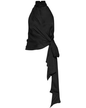 Balmain Seiden-Top Mit Offenem Rücken - Schwarz