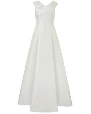 Alberta Ferretti Kleedjes ,Wit ,Polyester Lange Jurk