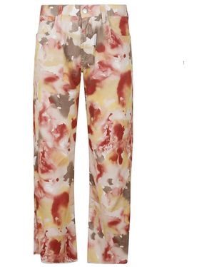 Massimo Alba Broeken ,Veelkleurig ,Katoen Casual Katoenen Broek - Roze