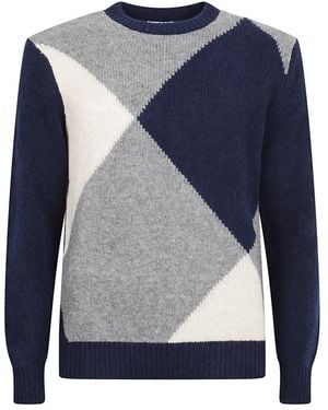 Ballantyne R Neck Pullover - Blau