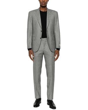 Canali Kostuums ,Grijs ,Wol Prince Of Wales Pak