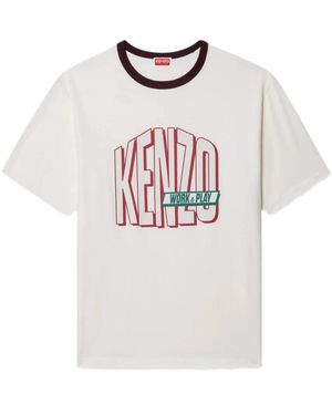 KENZO Tops ,Wit ,Katoen Work And Play T-Shirt