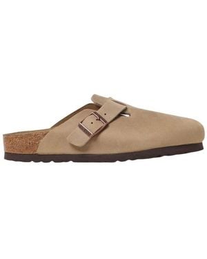 Birkenstock Wildleder Schnalle Clog Sandalen - Braun