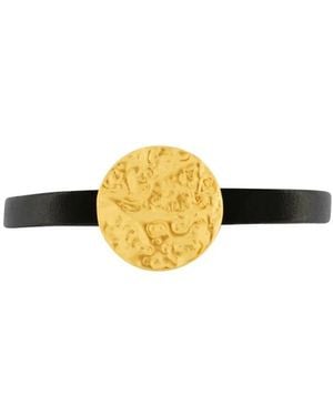 Dansk Copenhagen Elegantes Lederarmband Mit Goldfinish - Gelb