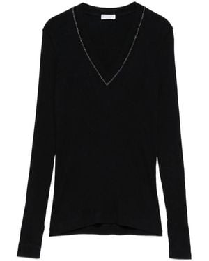 Brunello Cucinelli V-Neck Knitwear - Noir