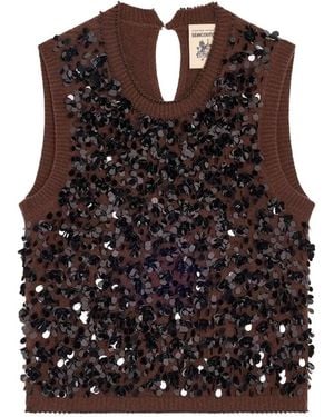 Semicouture Round-Neck Knitwear - Marrón