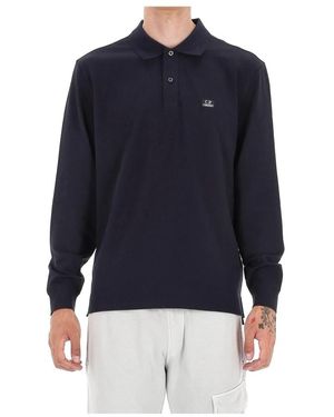 C.P. Company Blaues Baumwoll-Poloshirt