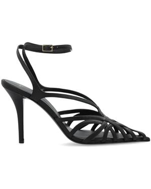 Balmain Glattleder-Cage-Sandalen - Schwarz