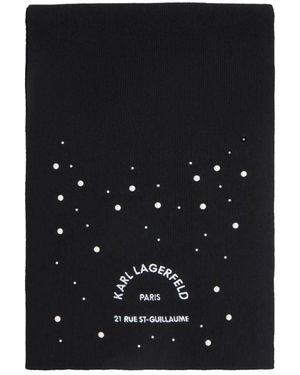 KARL LAGERFELD K/Rsg Perlen Strickschal - Schwarz