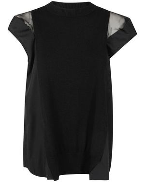 Sacai Round-Neck Knitwear - Noir