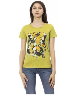 Trussardi Grünes Toucan Grafik T-Shirt - Gelb