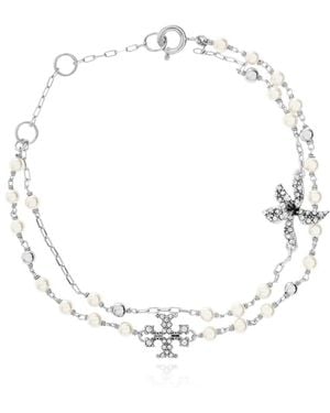 Tory Burch Glass Pearl Bracelet - Mettallic