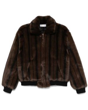 Ernest W. Baker Kunstpelz Streifen Oberbekleidung Jacke - Schwarz