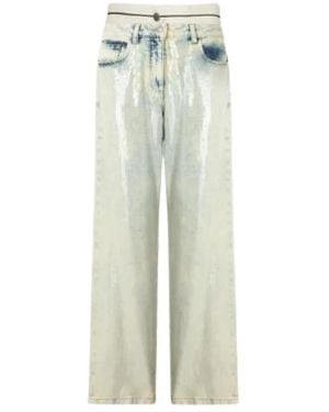 Palm Angels Wide Trousers - Blue
