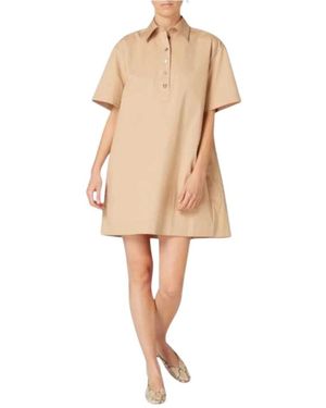 Paul Smith Kurzes Hemdblusenkleid Mit Kellerfalte Hinten - Natur