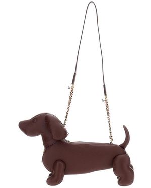 Thom Browne Tassen ,Bruin ,Leer Hector Bag