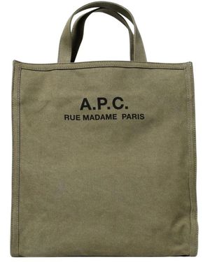 A.P.C. Canvas Shopping Tote - Grün