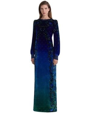 Saloni Amrit Lange Jurk - Blauw