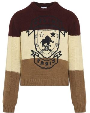 Celine Rundhals-Pullover - Braun