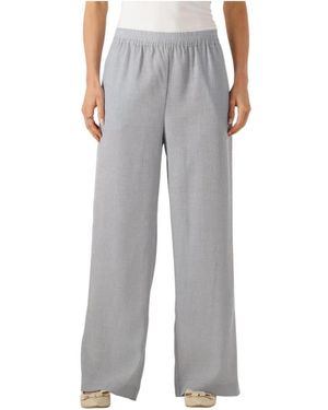 Moss Copenhagen Gestreifte High Waist Hose - Grau