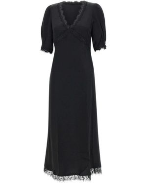 RIXO London Kleedjes ,Zwart ,Polyester Annina Midi Jurk