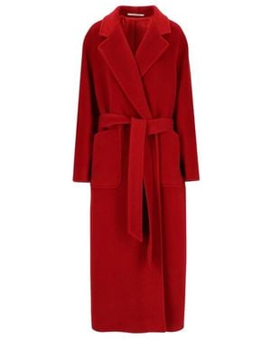 Tagliatore Belted Coats - Rojo
