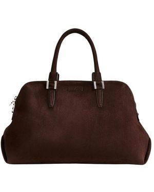 Kiton Fluwelen Suède Handtas - Bruin