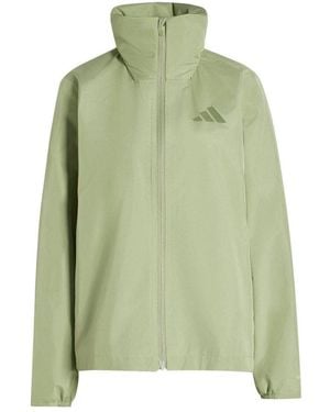 adidas Fitness ,Groen ,Polyester Multi Essentials 2 Layer Climaproof Regenjas