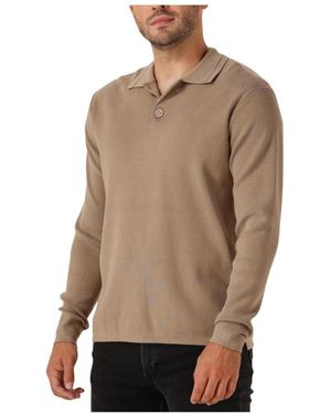 Pure Path Regular Polo Fit Strickware - Braun