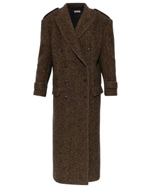 The Mannei Double-Breasted Coats - Marrón