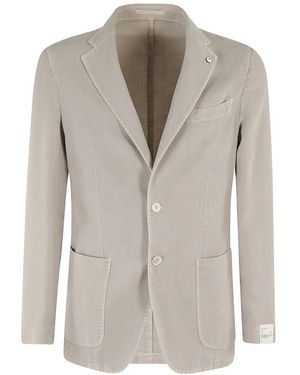 L.B.M. 1911 Brown Cotton Casual Blazer - Grey