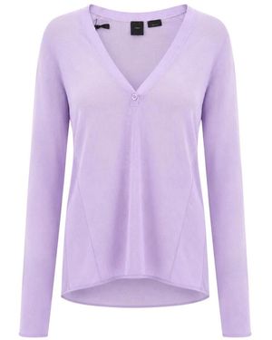 Pinko V-Neck Knitwear - Morado