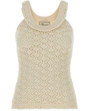 Blumarine Sleeveless Tops - Natural