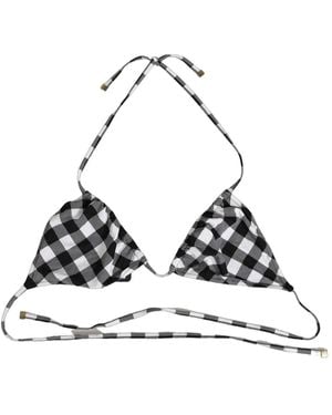 Dolce & Gabbana Badmode ,Zwart ,Gevlochten Bikini Top Met Halter