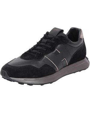 Hogan Schoenen ,Zwart ,Leer H601 Allacciato H Patch