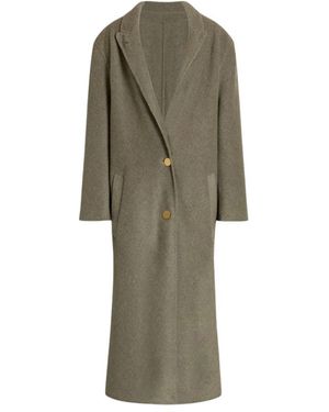 Alberta Ferretti Jassen ,Groen ,Wol Wool Silk Long Suit Coat