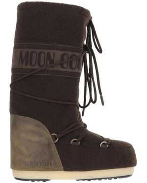 Moon Boot Icon Nubuck Filzstiefel - Braun