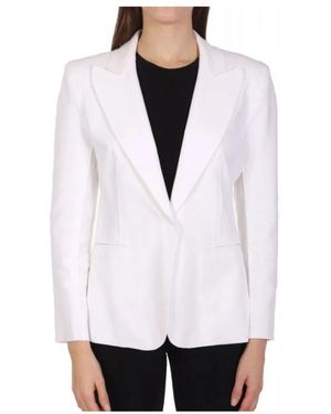 Norma Kamali Jassen ,Wit ,Leer Single-Breasted Blazer