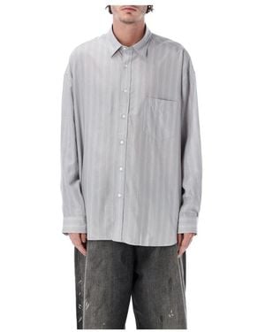 Acne Studios Oversized Gestreepte Button-Down Blouse - Grijs