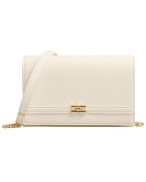 Elisabetta Franchi Buttertasche Mit Goldenem Metalllogo - Natur