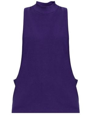 Versace Stretch-Baumwoll-Jersey-Tanktop Mit Logo-Stickerei - Lila